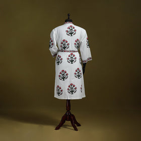 Sanganeri waffle weave handwoven bath robe 26 - handcrafted