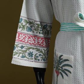 Sanganeri waffle weave handwoven bath robe 27 - handcrafted