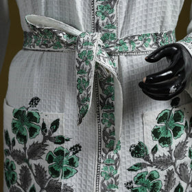 Sanganeri waffle weave handwoven bath robe 28 - handcrafted