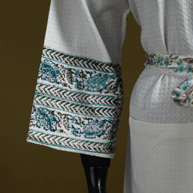 Sanganeri waffle weave handwoven bath robe 29 - handcrafted