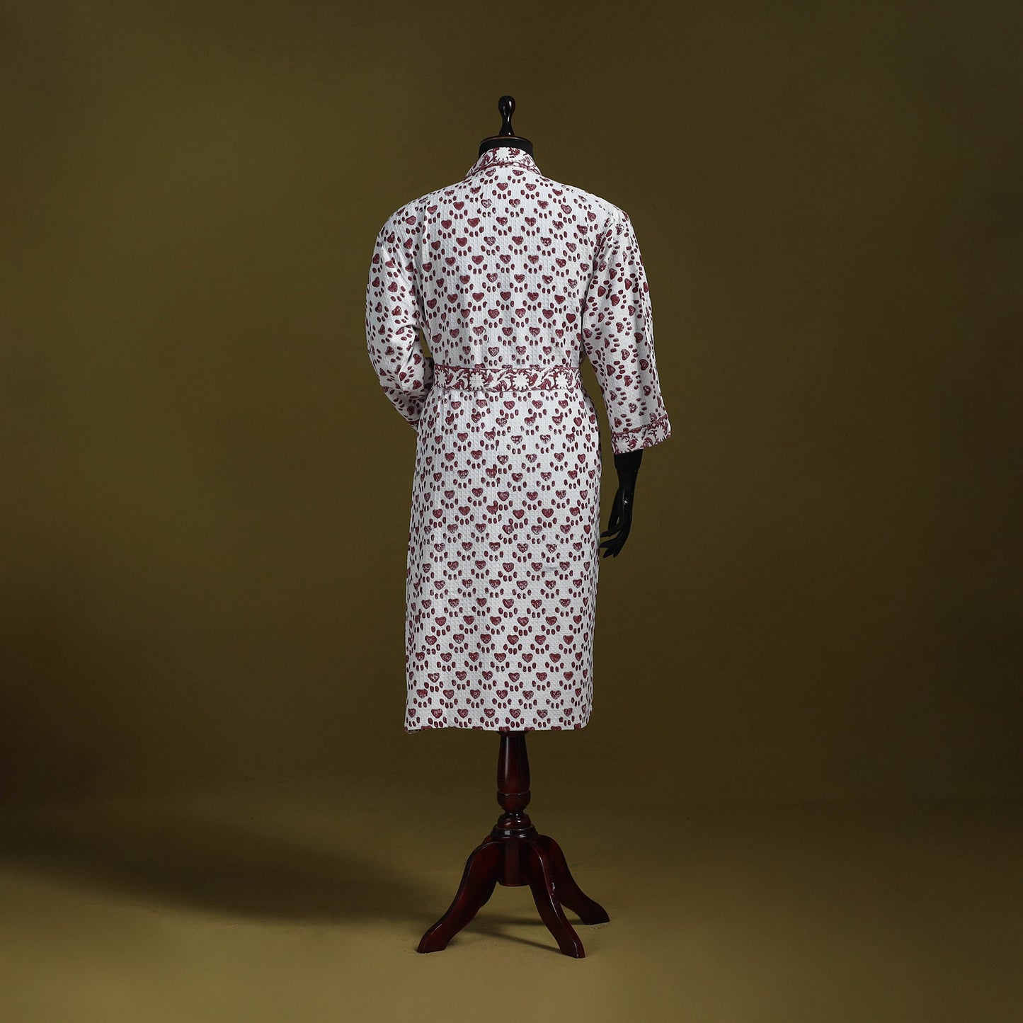 Sanganeri waffle weave handwoven bath robe 30 - handcrafted