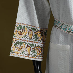 Sanganeri waffle weave handwoven bath robe 31 - handcrafted