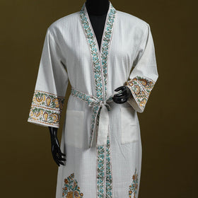 Sanganeri waffle weave handwoven bath robe 31 - handcrafted