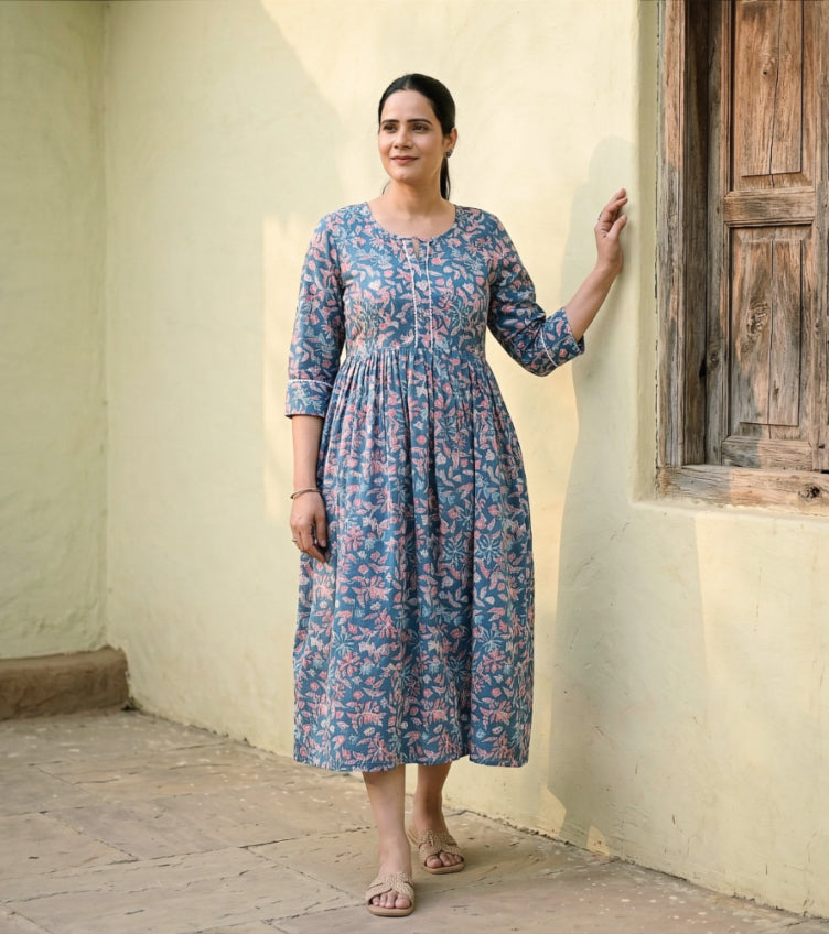 Floral Sanganeri Dresses