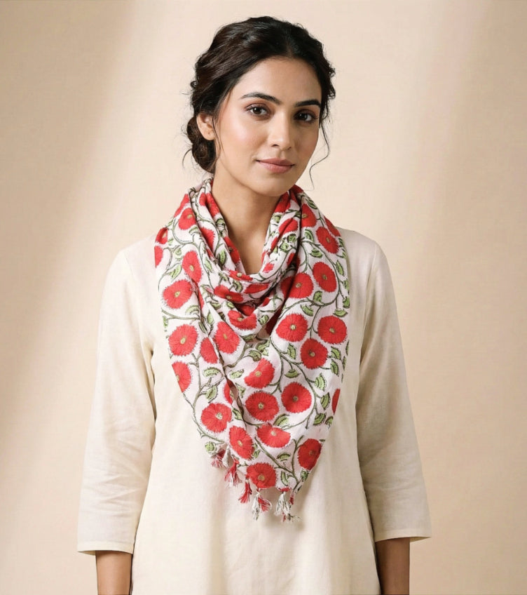 Floral Sanganeri Stoles