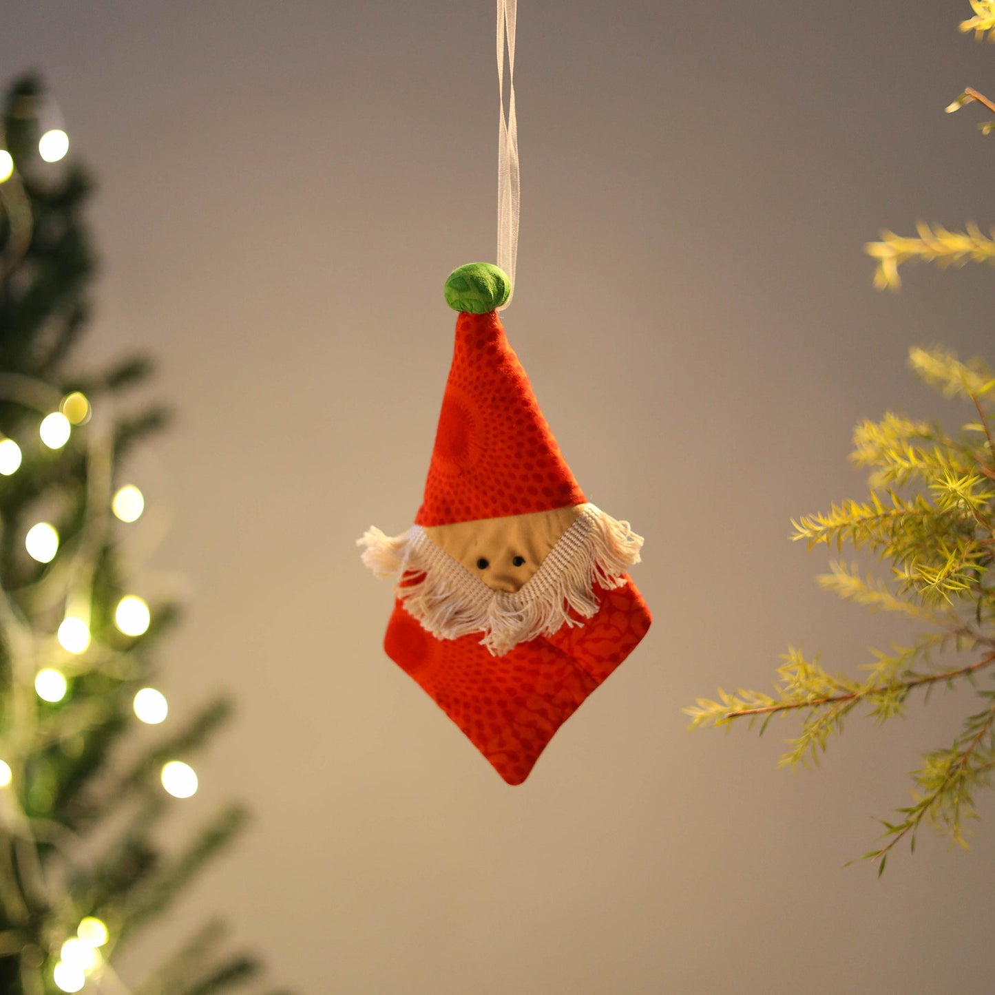 Santa - Handcrafted Stuffed Christmas Ornament