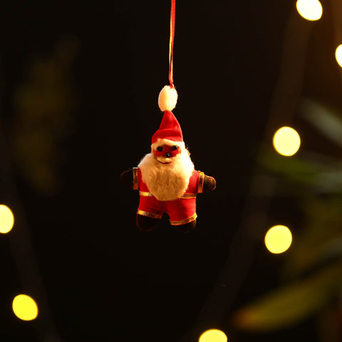 Santa - Handmade Fabart Christmas Ornament 