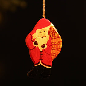 Santa - kashmir handpainted christmas decor ornament