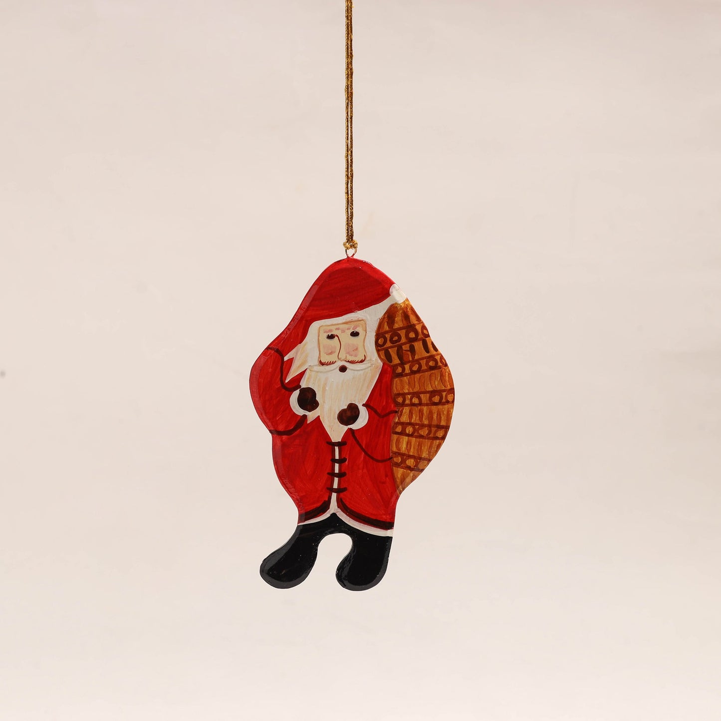 Santa - kashmir handpainted christmas decor ornament