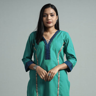 Buy Dharwad Cotton Kurta with Kalamkari Patchwork Online at iTokri.com