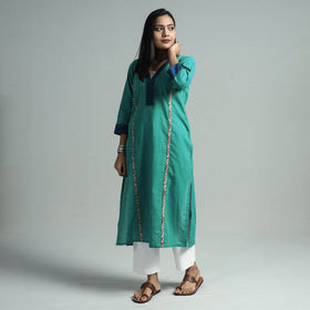 Buy Dharwad Cotton Kurta with Kalamkari Patchwork Online at iTokri.com