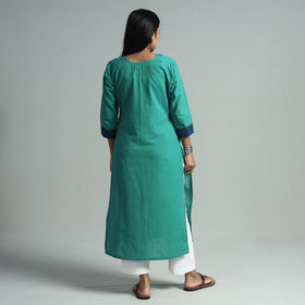 Buy Dharwad Cotton Kurta with Kalamkari Patchwork Online at iTokri.com