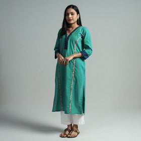 Buy Dharwad Cotton Kurta with Kalamkari Patchwork Online at iTokri.com