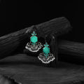 Sea green - saanjh bela peacock oxidised earrings