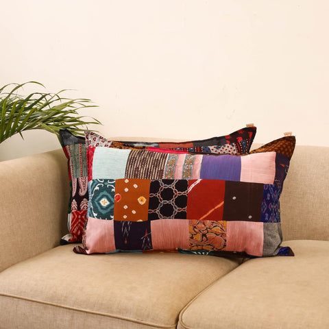 Set of 2 patchwork pillow covers 02 - handcrafted