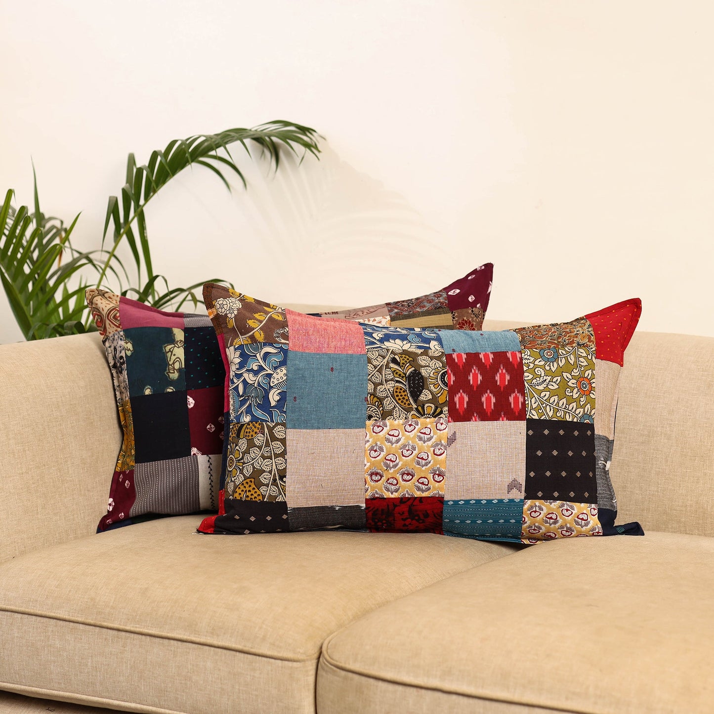 Set of 2 patchwork pillow covers 10 - handcrafted