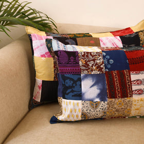 Set of 2 patchwork pillow covers 11 - handcrafted
