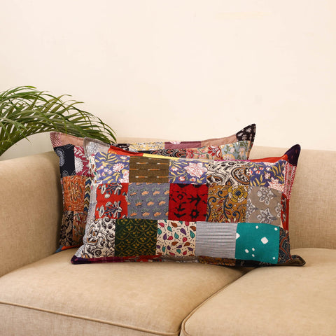 Set of 2 patchwork pillow covers 12 - handcrafted