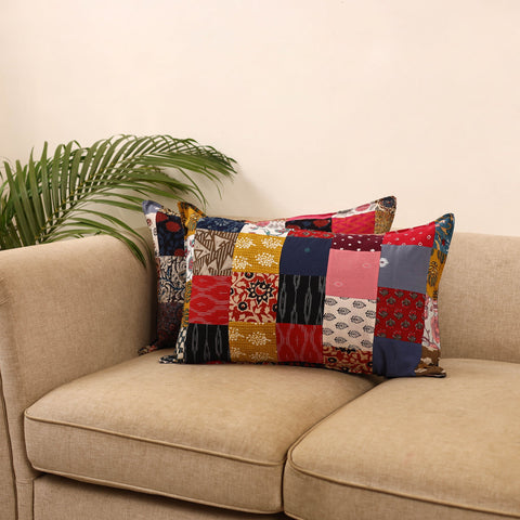 Set of 2 patchwork pillow covers 17 - handcrafted