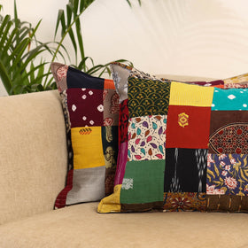 Set of 2 patchwork pillow covers 18 - handcrafted