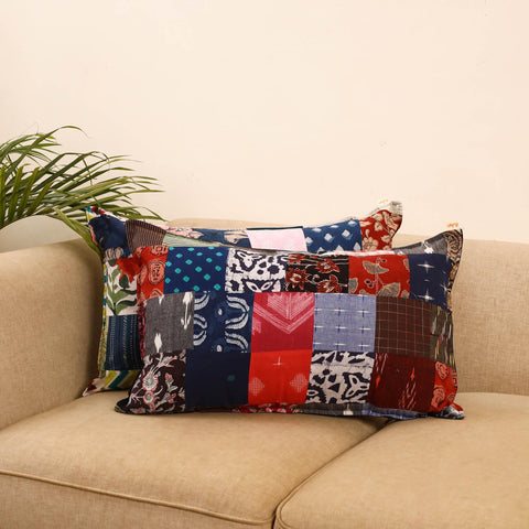 Set of 2 patchwork pillow covers 19 - handcrafted