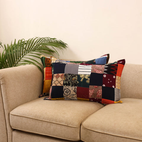 Set of 2 patchwork pillow covers 20 - handcrafted