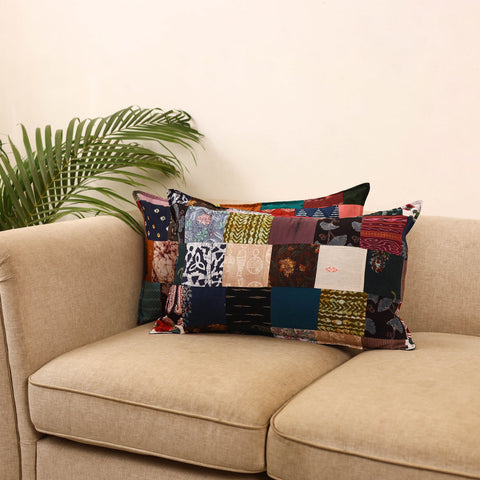 Set of 2 patchwork pillow covers 25 - handcrafted