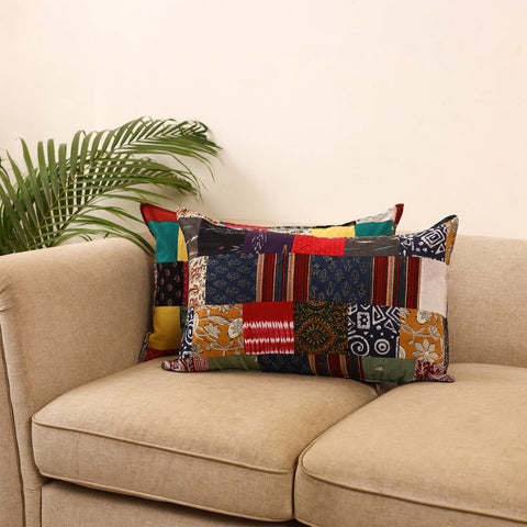 Set of 2 patchwork pillow covers 26 - handcrafted
