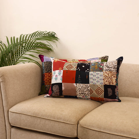 Set of 2 patchwork pillow covers 29 - handcrafted