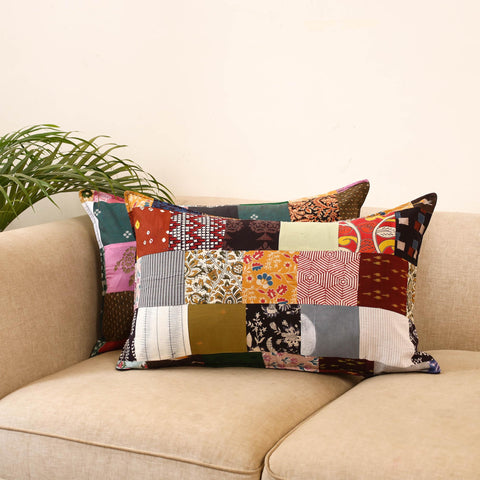 Set of 2 patchwork pillow covers 30 - handcrafted