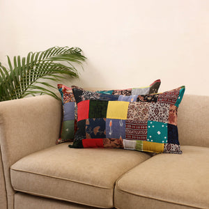 Set of 2 patchwork pillow covers 32 - handcrafted