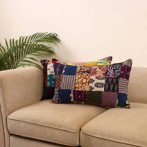 Set of 2 patchwork pillow covers 33 - handcrafted