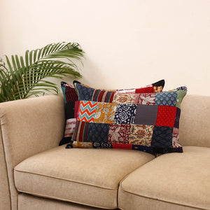 Set of 2 patchwork pillow covers 34 - handcrafted