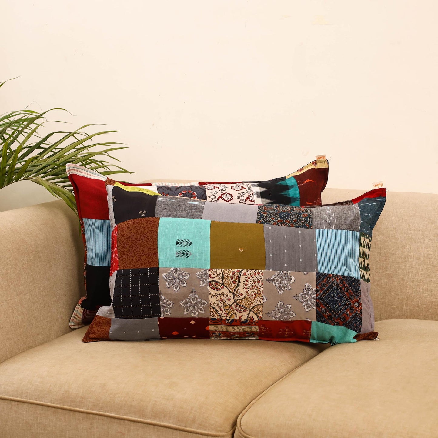 Set of 2 patchwork pillow covers 39 - handcrafted
