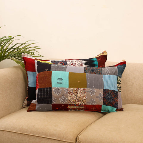 Set of 2 patchwork pillow covers 39 - handcrafted