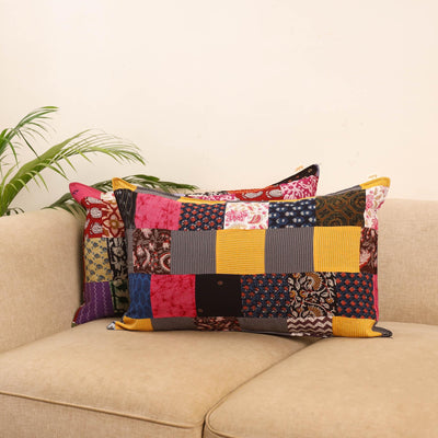 Set of 2 patchwork pillow covers 43 - handcrafted
