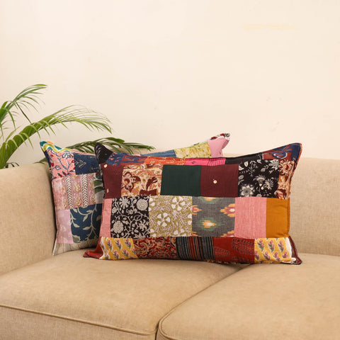 Set of 2 patchwork pillow covers 49 - handcrafted