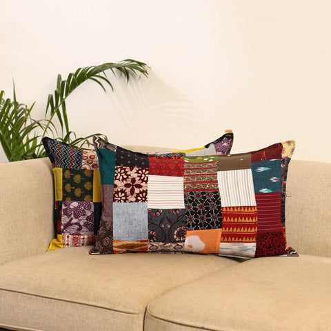 Set of 2 patchwork pillow covers 56 - handcrafted