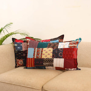 Set of 2 patchwork pillow covers 63 - handcrafted