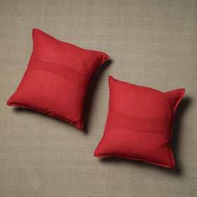  Red Chandi Mati Tagai Work Cotton Cushion Cover