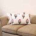 Set of 2 sanganeri cotton pillow covers 124 - handcrafted