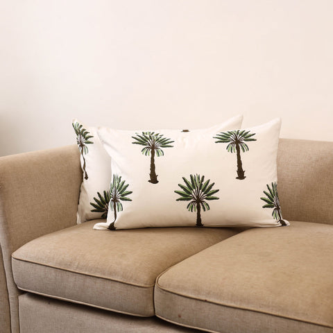 Set of 2 sanganeri cotton pillow covers 128 - handcrafted