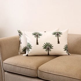 Set of 2 sanganeri cotton pillow covers 128 - handcrafted