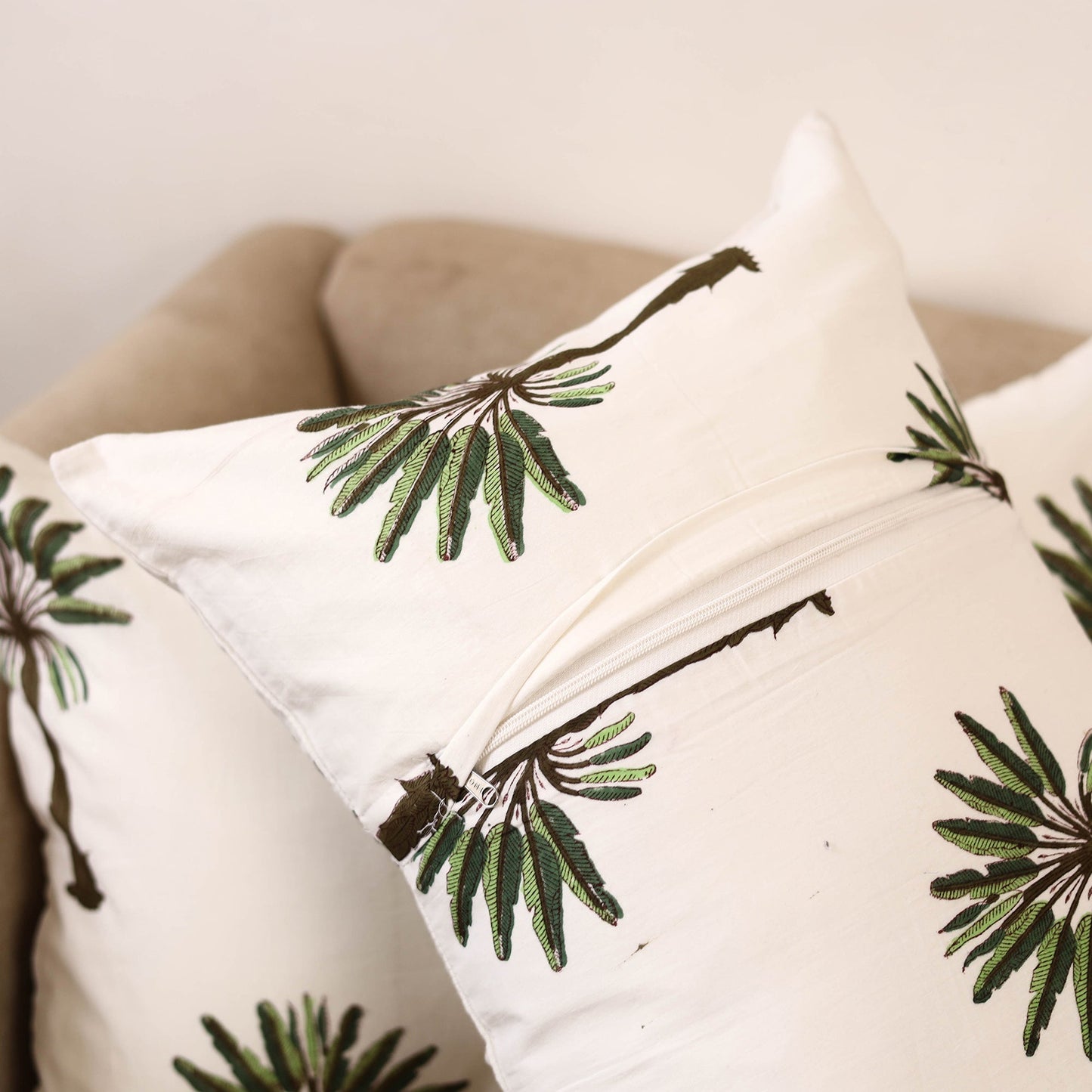 Set of 2 sanganeri cotton pillow covers 128 - handcrafted