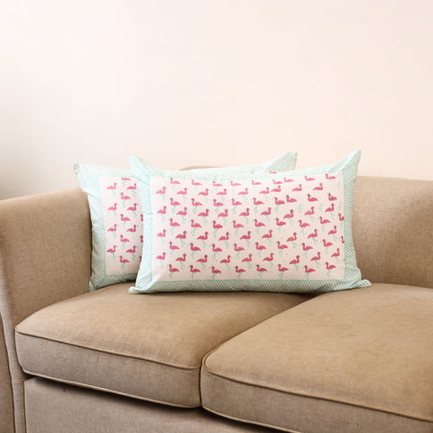Set of 2 sanganeri cotton pillow covers 132 - handcrafted