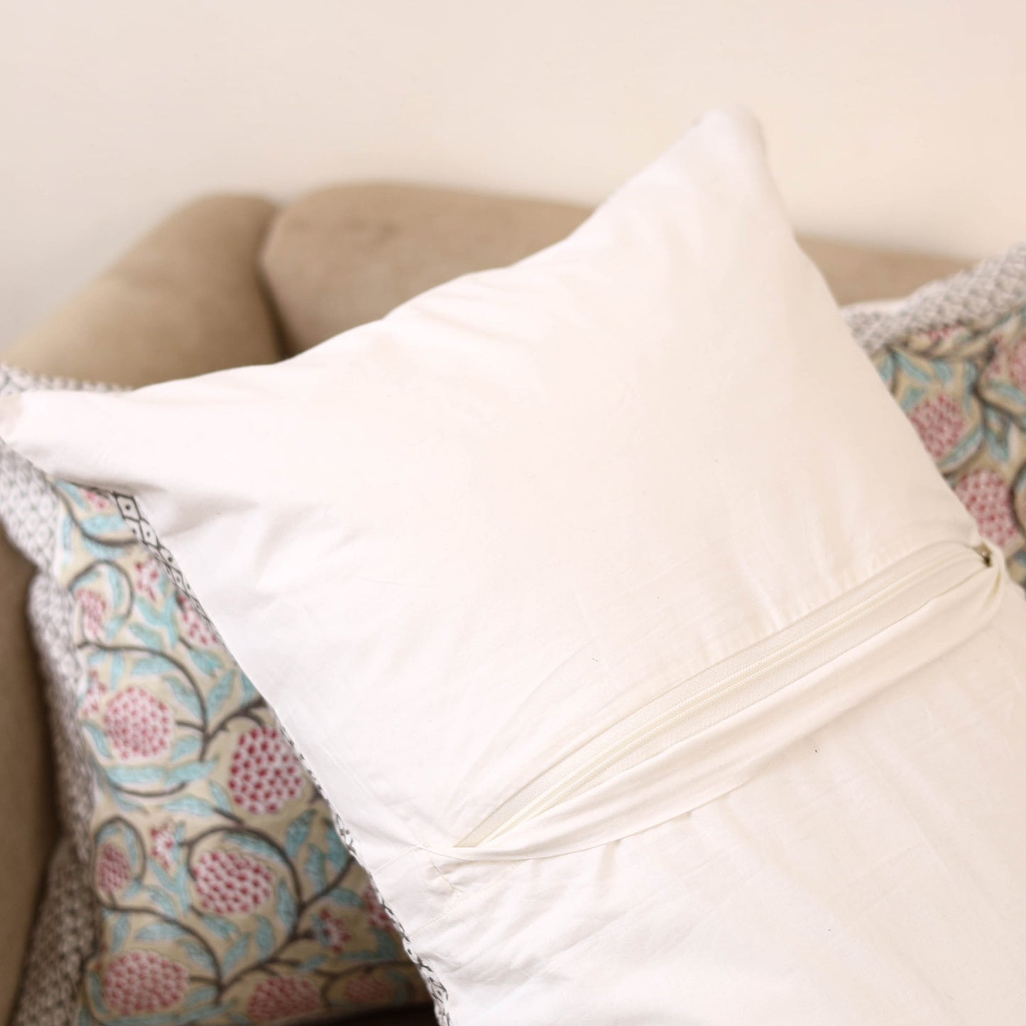 Set of 2 sanganeri cotton pillow covers 134 - handcrafted