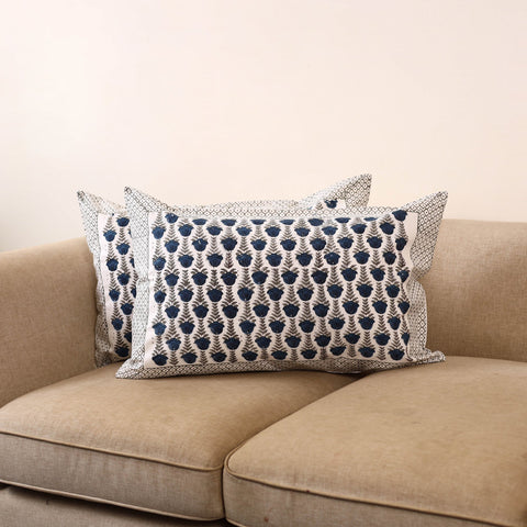 Set of 2 sanganeri cotton pillow covers 135 - handcrafted