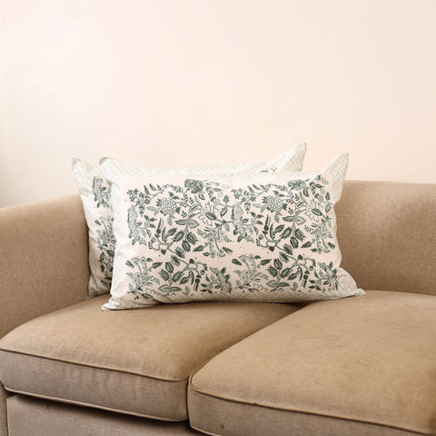 Set of 2 sanganeri cotton pillow covers 137 - handcrafted