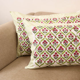 Set of 2 sanganeri cotton pillow covers 138 - handcrafted