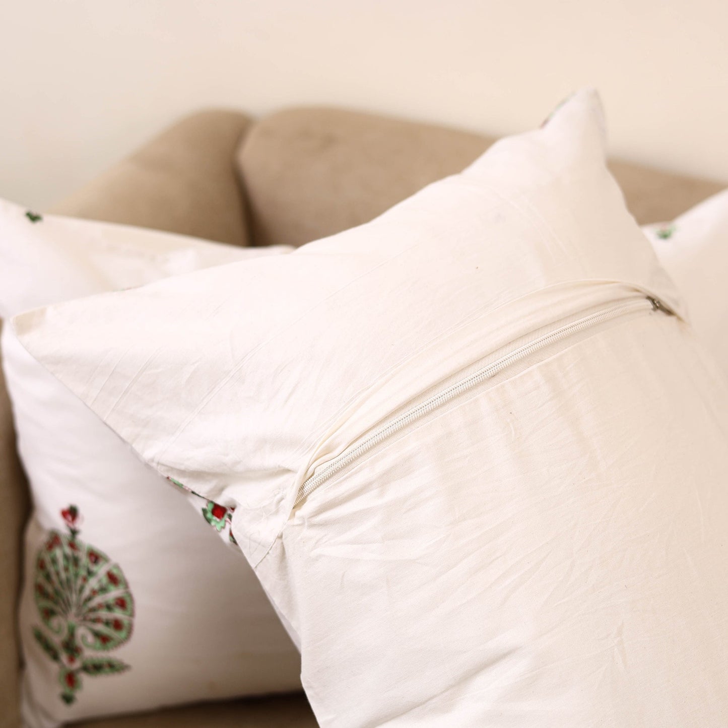 Set of 2 sanganeri cotton pillow covers 141 - handcrafted